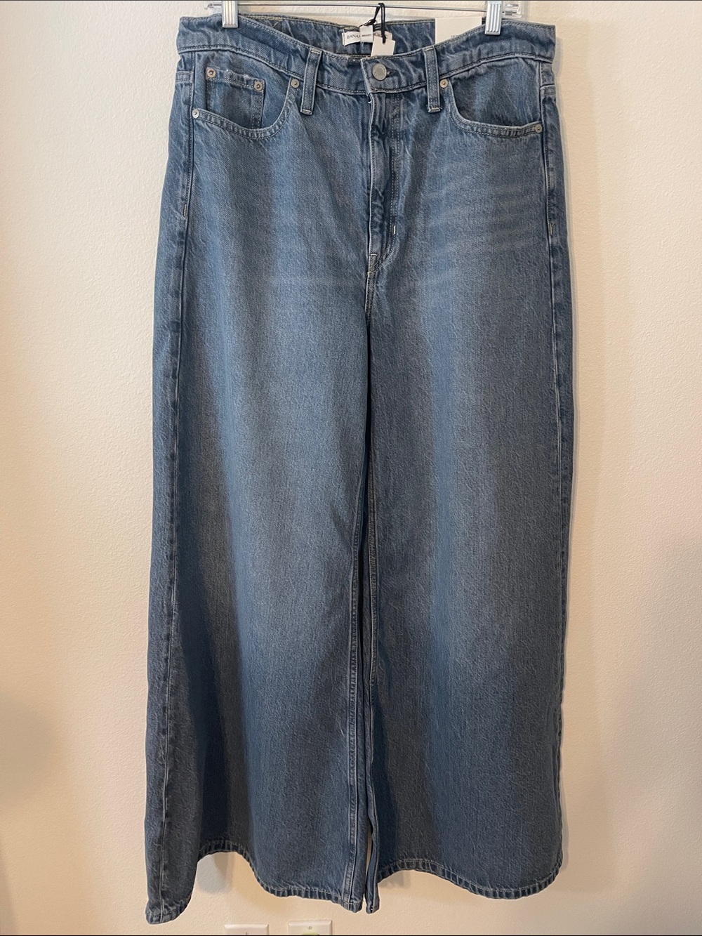 NWT Banana Republic High-Rise Wide-Leg Lightweight Palazzo Jeans - Picture 9 of 14